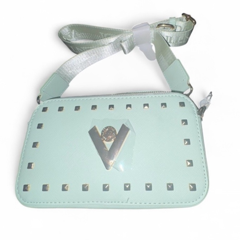 Valentino Orlandi NWT Mint Green Studded Camera Bag Crossbody w/ Gold Hardware - Picture 7 of 10